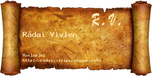 Rádai Vivien névjegykártya